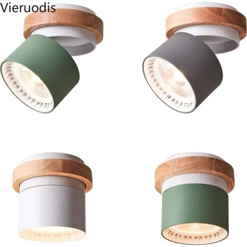Nordic LED Adustable Ceiling light modern wood ceiling light for Balcony Aisle Corridor Rotating Suspension Luminaire Lights