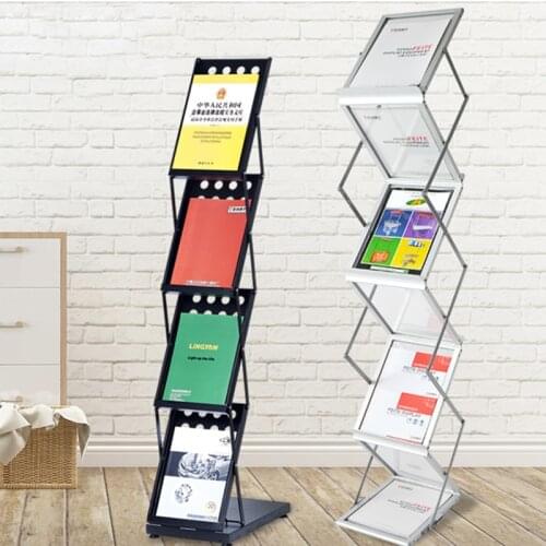 Folding information shelf catalogue shelf to publicize magazine rack landing exhibition display shelf book and newspaper shelf