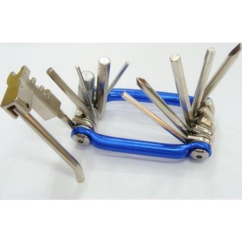 11 in 1 folding key hex wrench set multi-functional metric system inner hexagon spanner screwdriver Allen bicycle repair tools
