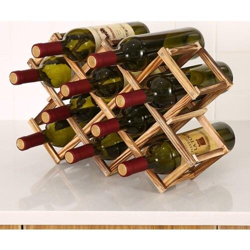 Collapsible Wooden Wine Bottle Racks Cabinet Decorative Display Stand Holders Wooden Wine Shelves Red Wine Bottles Organizers