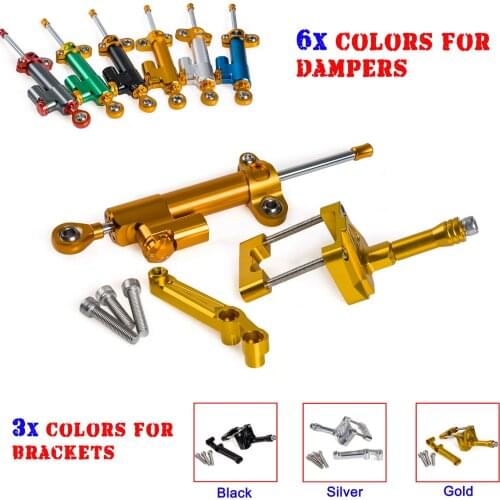 Motorcycle Steering Damper Stabilizer With Bracket Mounting Kit For Kawasaki Ninja 250R EX250J 2008 2009 2010 2011 2012