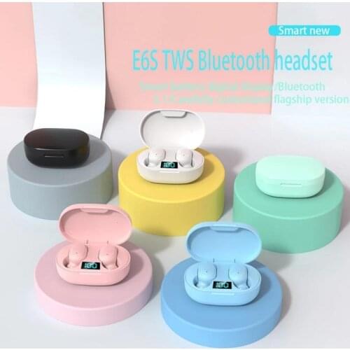 1pcs E6S TWS Bluetooth Earphone Wireless Headphones 5.0 LED Display Button Control Earbuds Waterproof Noise Cancelling Headset