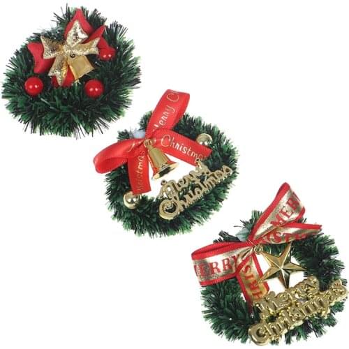 1:12 Dollhouse Miniature Mini Christmas Garland Wreath Christmas Tree Wall Decoration Model Decor Accessories For Kids Toys