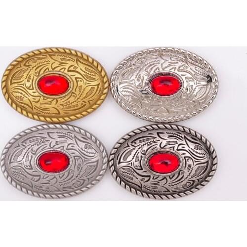 10 SET Western Oval Floral Carved Crystal Rhinestone Concho DIY Leathercraft Headstall Saddles Tacks Hardware Decor 4 Colors