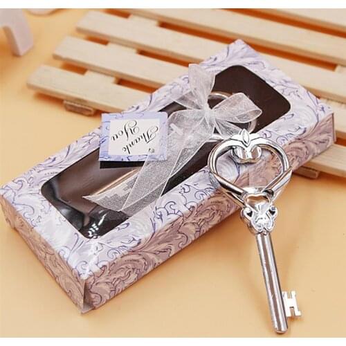 100pcs/lot Wedding gifts for guests "Key To My Heart" Victorian Style wine Bottle Opener Event Party Favor