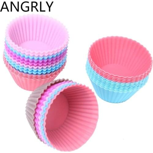 12pcs Silicone Cake Mold Muffin Cupcake Baking Dishes Pan Form to Bake Cake Dessert Decorating Tools Bakeware Kitchen Dining Bar