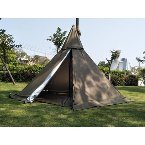 A5 Pyramid tent with a chimney hole/A tower smoke window tent Park survival Indian tent Field survival outdoor tent