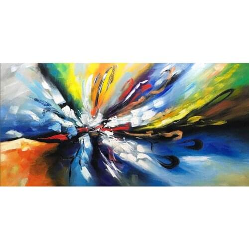 Abstract art oil Painting Black white blue Green modern artwork on canvas colorful picture for living room Bedroom Wall decor