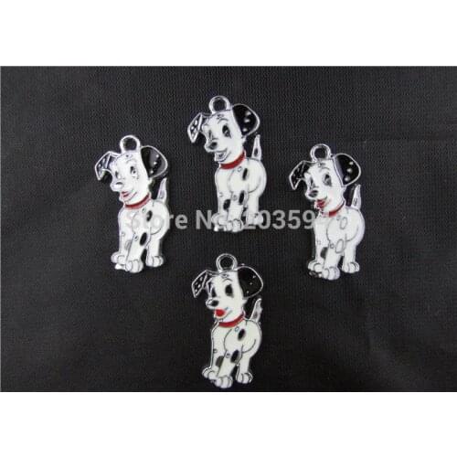 AE175 20pcs Enamel Dog Charms Pendants 31x16mm