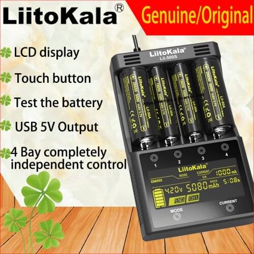 Liitokala Lii-500S Lii-PD4 Lii-500 Lii-PL4 Lii-S4 Sbattery Charger 18650 21700 26650 AA Charger 18350 18500 17500 25500 battery