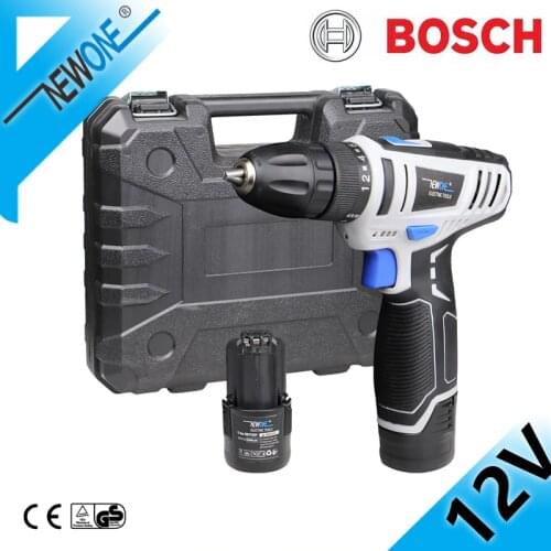 NEWONE 12V Cordless Drill Electric Screwdriver 3/8-Inch Mini Wireless DC Power Driver Compatible with Bosch battery