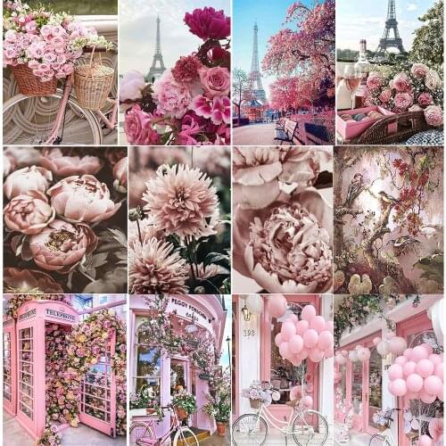 5D DIY Landscape Diamond Painting Flower Painting Square/Round Rhinestone Inlaid Cross Stitch Mosaic Home Decoration