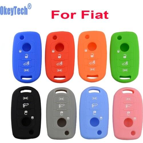 OkeyTech 4 Buttons Car Silicone Case Cover Fob For Fiat Egea 500X Toro Tipo for Dodge Neon Skin Key Protect Skin Holder