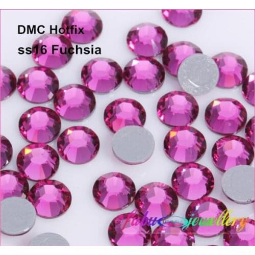Free Shipping! 1440pcs/Lot, ss16 (3.8-4.0mm) High Quality DMC Fuchsia Iron On Rhinestones / Hot fix Rhinestones