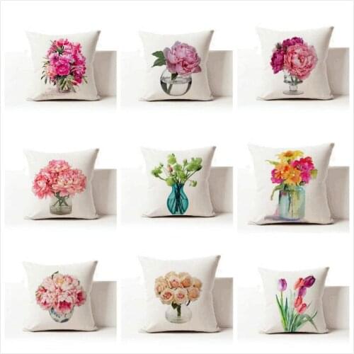 Free shipping/fashion modern flower vases, cotton and linen hold pillow cushion for leaning on of 43 * 43 no core