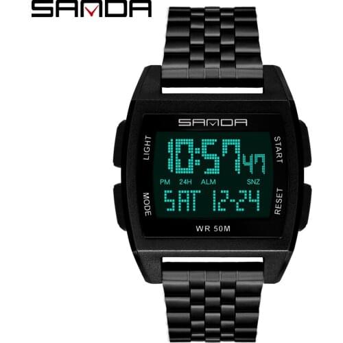 SANDA New Casual Mens Watches Top Brand Luxury Quartz Watch Men Fashion Waterproof Wristwatch Male Clock Relogio Masculino 2002