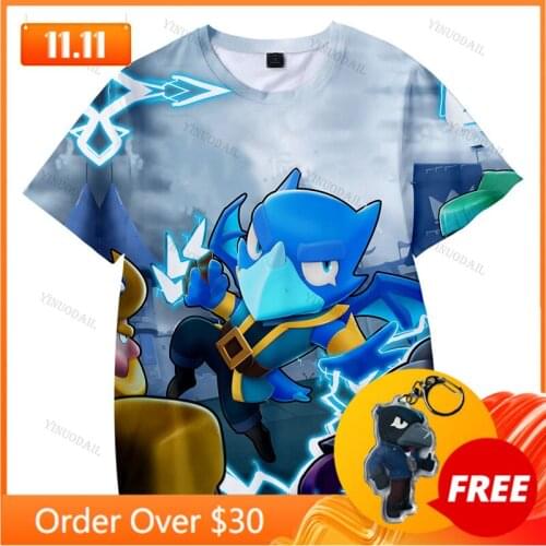 Shooter Kids T-shirt Shooting Game Spike 3D Tshirt Tops Boys Girls Browlers Cartoon Shirt Tops Teen Clothes