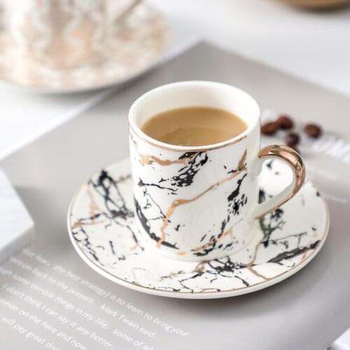 European creative personality new products small luxury ceramic cups foreign trade ceramic England coffee cups set combination