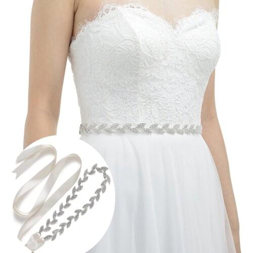 JLZXSY Handmade Womens Thin Rhinestones Wedding Belt Crystal Bridal Sash for Evening Party Gown Dresses