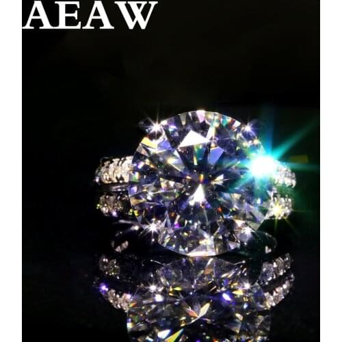 10k White Gold Or Silver 10ct 5carat Diameter GH Color Moissanite Wedding Engagement Ring For Women Solitare Ring Gold