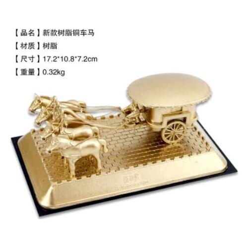 Horses are antique handicrafts Brass wagon fittings Tourist souvenir artsoffice desktop gifts crafts sculpture statues Home