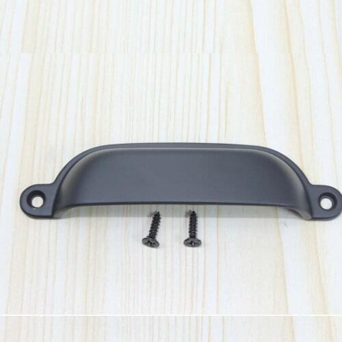 Matte Black Drawer Pull Dresser Pulls Knobs Handles Hardware Shell Cup Cabinet Knob Pull Kitchen Cupboard unfold instal pull