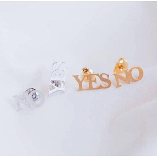 Fashion Fashion cute yes and no Post Stud earrings