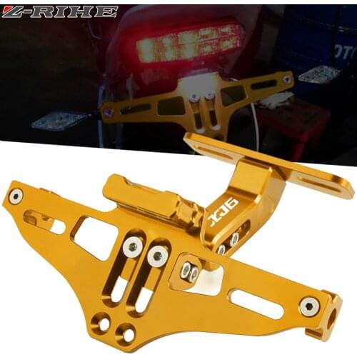 For Yamaha XJ6 N / XJ6 DIVERSION 2009-2015 2014 Motorcycle Adjustable Angle License Number Plate Frame Holder Bracket LED Light