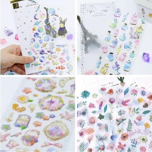 Unicorn Animal Girl Marine life Universe Stickers 3D Mobile Phone Books Scrapbooking Decoration Diy Ablum Diary Label Stickers