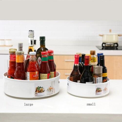 Plastic Lazy Rotating Storage Container - Non-Slip 9" & 12" Rotating Organizer Tray for Kitchen Pantry, Cabinet, Bathroom