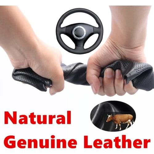 Hand stitched Genuine Calfskin Leather Steering Wheel Cover for Audi A3 2000-2003 A4 2003-2005 RS 6 2003 S4 2004-2006 TT 2001
