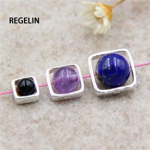 REGELIN 925 Sterling 4mm 6mm 8mm Spacer Spacer Bead Positioning 2pcs/lot For Jewelry Making Bead Bracelets DIY Accessories