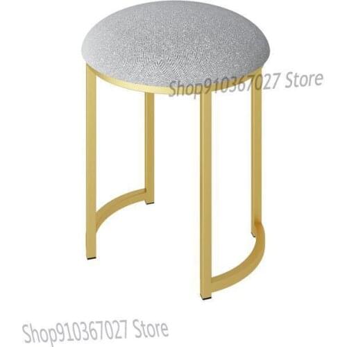 Nordic Light Luxury Ins Style Dressing Stool Bedroom Light Luxury Makeup Stool Net Red Simple Modern Iron Nail Round Stool