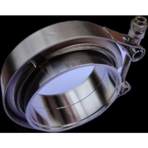 Jet engine downpipe exhaust pipe coupler fast easy racing parts 3.5" v band clamp flange kit for gtx turbo garret ball bearing