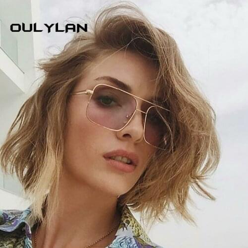 Oulylan Retro Square Sunglasses Women Men Vintage Gradient Shades Sun Glasses Female Male Luxury Brand Design Eyewear