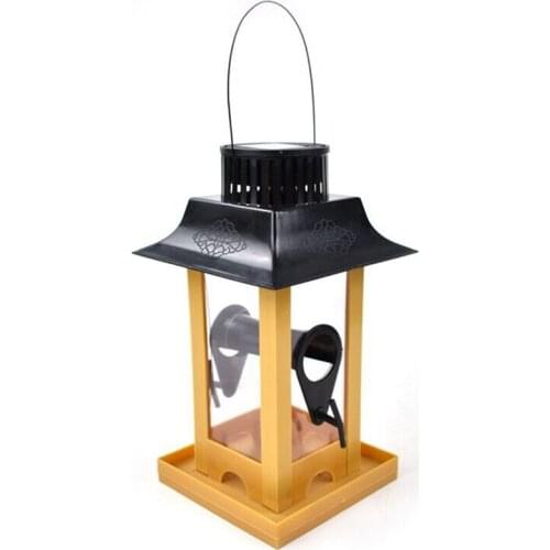 Solar Light Bird Feeder Bird Feeding Station Large Capacity Bird Food Container Bird Feeders Household Decoration