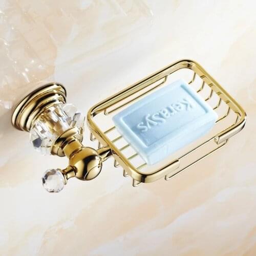 Modern golden crystal finish Soap basket soap dish soap holder bathroom accessories