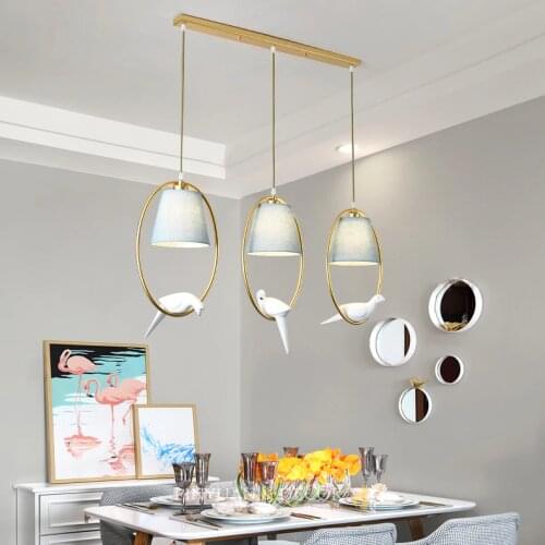 Modern led glass pendant light nordic dining room kitchen light bird designer hanging lamps home decor avize lustre lighting e27