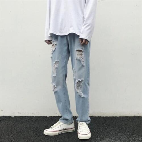 VERSMA Korean Harajuku Ripped Hole Jeans Pants Men Women Spring Japanese Vintage Men Jeans Trousers Plus Size 5XL Dropshipping
