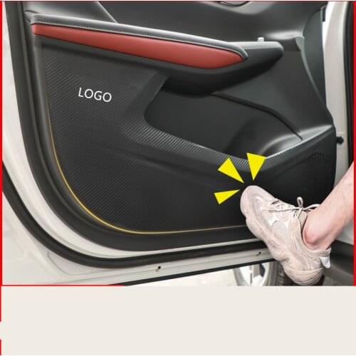 Carbon Fibre PU Leather High Quality 4 Doors Protective Anti-Kick Sticker Pad For Changan CS55 Plus 2020 CAA442