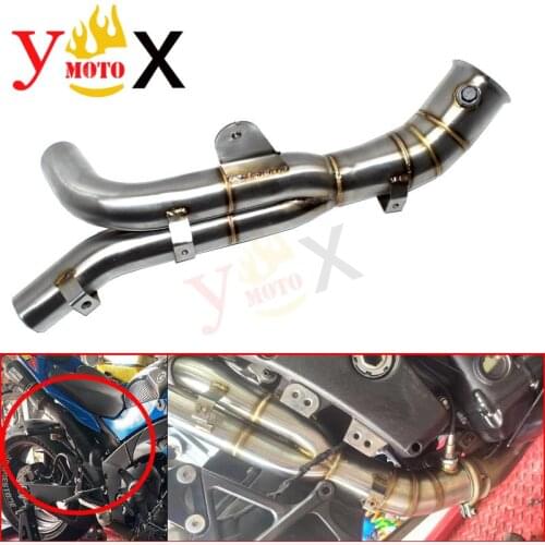 YZF-R1 09-14 Racing Motorycycle Slip On Middle Link Exhaust Pipe Connection Mid Tube Muffler For Yamaha R1 YZF 1000 2009-2014