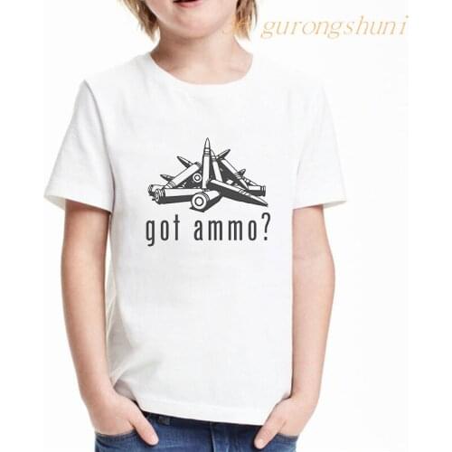 Funny cartoon t shirt for girls tshirt Children clothing girl t-shirt Got Ammo graphic t shirts kids clothes boys kid t-shirts