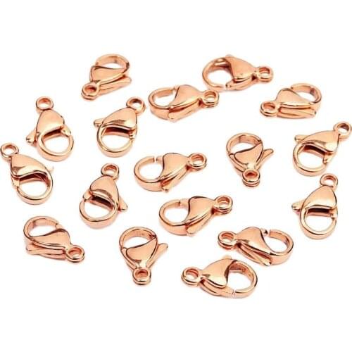 MADALENA SARARA Genuine 304 Stainless Steel Clasp Lobster Clasp For Handmade Jewelry Making 100pcs/lot