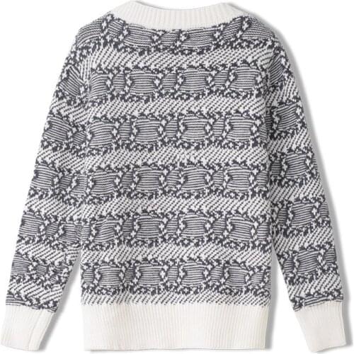 Vintange Pullover Autumn Winter Sweaters Knitted Women Tops Long Sleeve Casual Bottoming Shirt Striped Pattern Casual Pullover