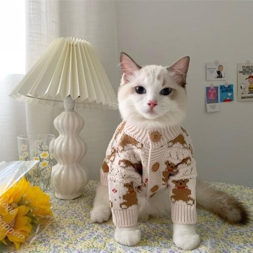Cat Winter Clothes Knitted Pet Sweater For Small Dogs Puppy Cat Vest Shirts Clothing