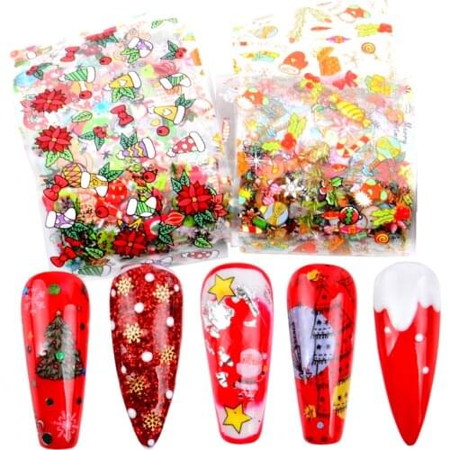 1 Set Roll Flower Nail Decals Retro Christmas Nail Foil Nail Transfer Sticker Sweet Paris Script Nail Designs Manicure