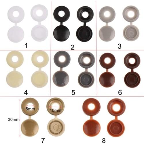 100Pcs Hinged Plastic Screw Cover Fold Snap Cap Button Nuts Bolts Protect Furniture Exterior Decor Nuts Exterior Protective Caps