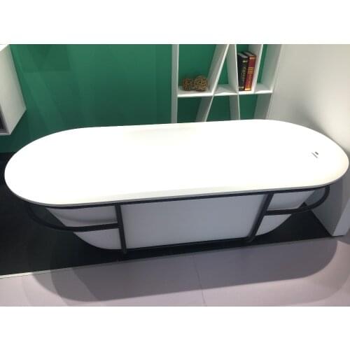 1780x980x510mm Solid Surface Stone CUPC Approval Bathtub Oval Freestanding Corian Mat Tub RS65150
