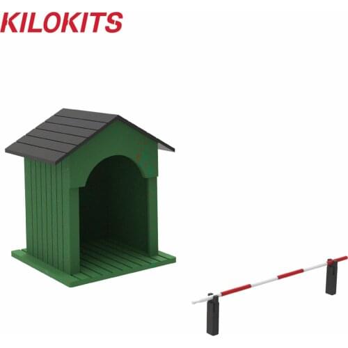 2 sets 1/35 Plastic WWII Military Guard Shack Unpainted Wargame Toy Hobby Diorama DIY Layout Model Building Accessories Kits