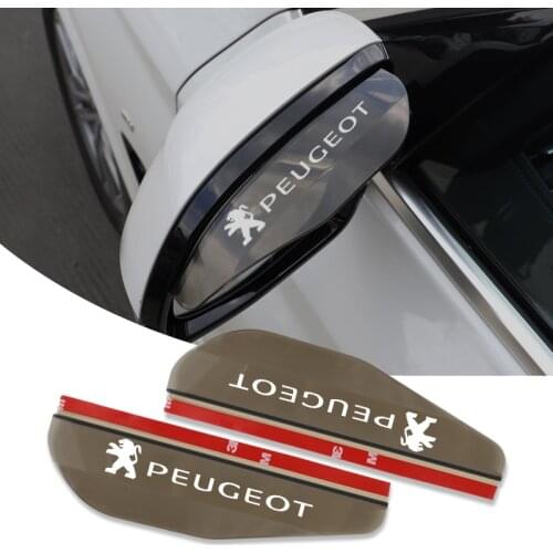 2Pcs Car Rearview Mirror Rainproof Visor Eyebrow Sun Shade Rain Cover For Peugeot 206 207 208 5008 308 3008 407 307 508 2008